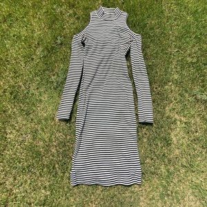 Stripped print slim tight dress